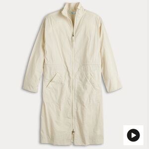 FLX Compass Long Woven Utility Jacket in Cream - size XS